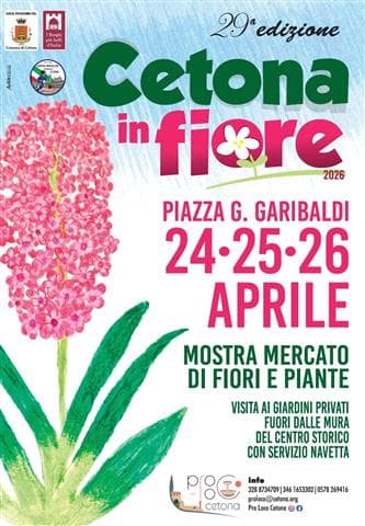 Cetona in Fiore: Piazza Garibaldi fiorisce dal 24 al 26 aprile