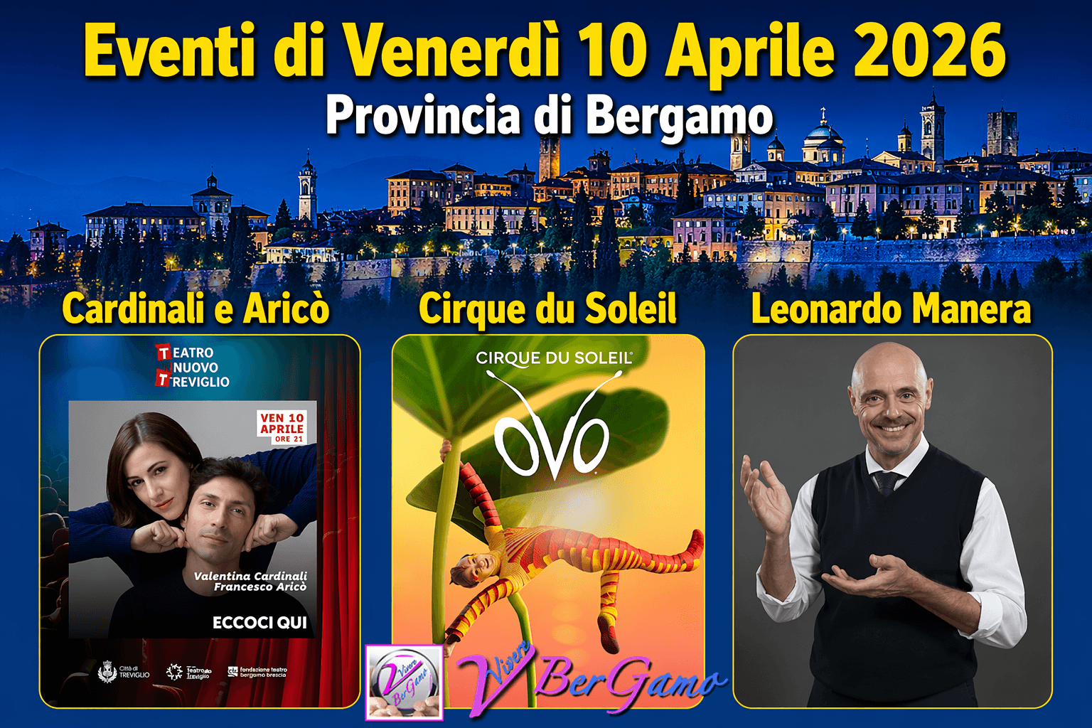 Eventi del 10 aprile 2026 in provincia di Bergamo: mercati, spettacoli