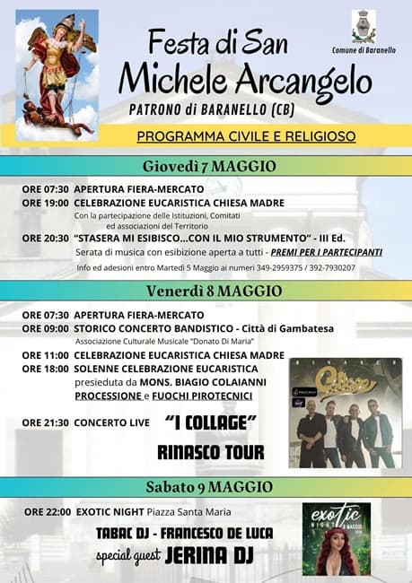 Eventi in Molise il 7 maggio 2026: mostre, webinar e feste patronali