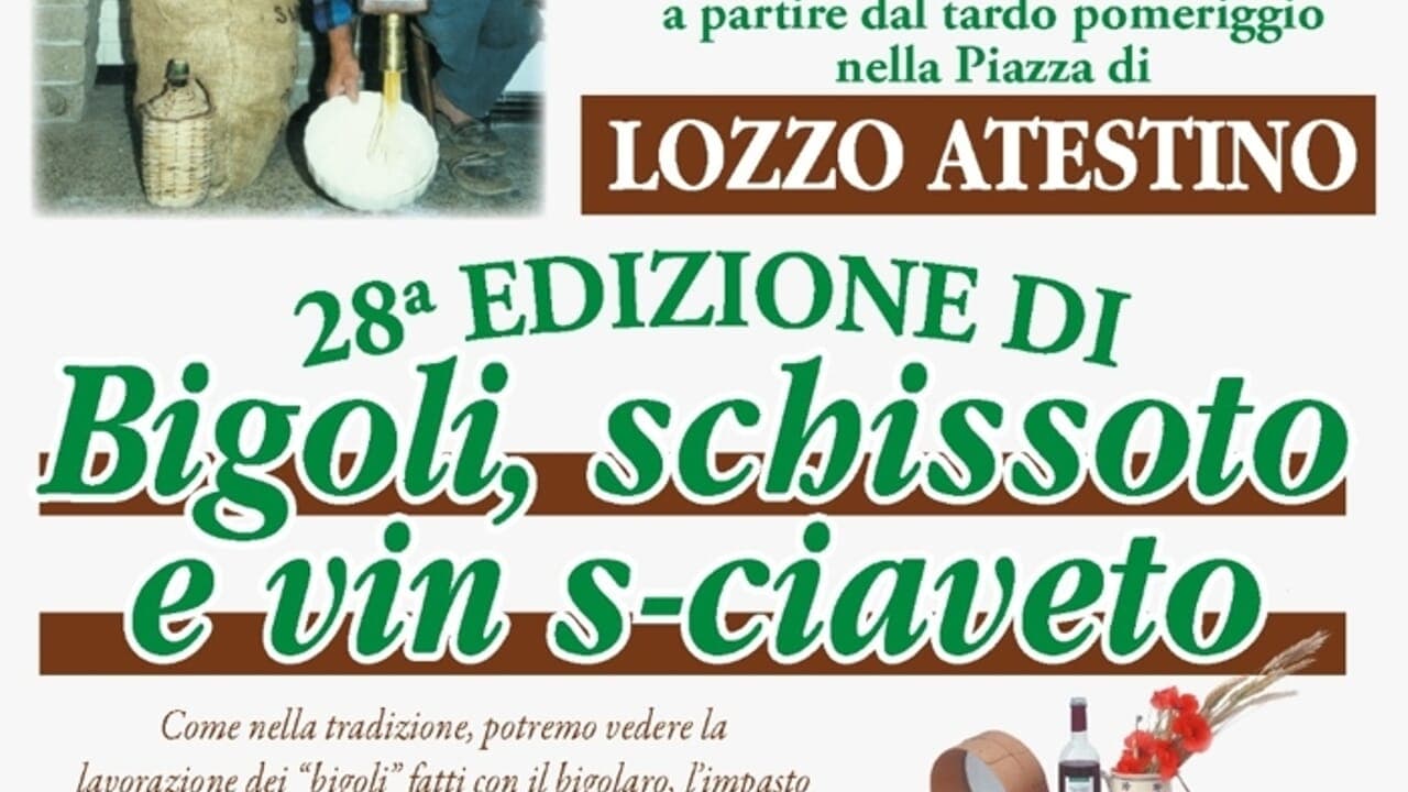 Festa dei Bigoli e Vin‑sciaveto a Lozzo Atestino: weekend gastronomici