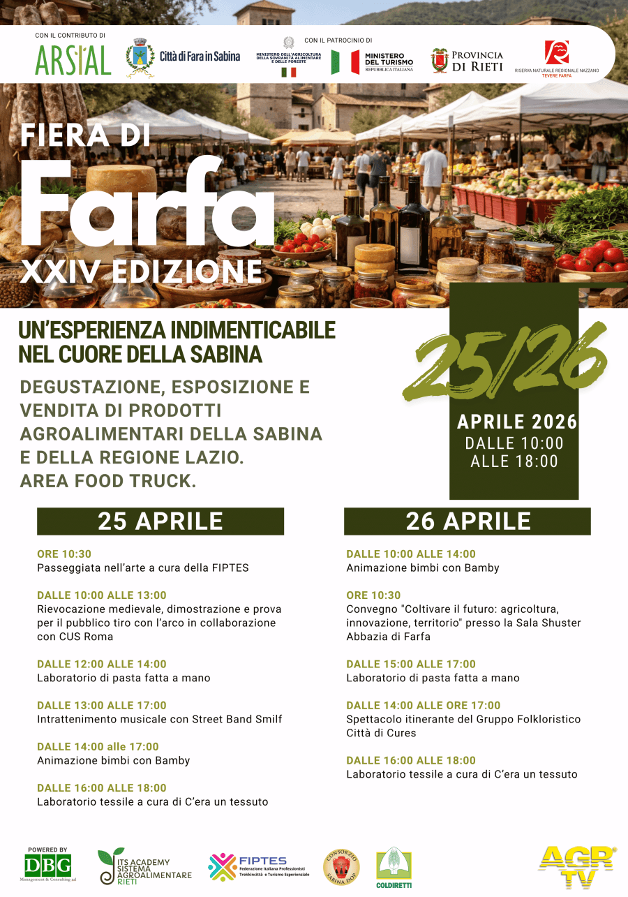 Fiera di Farfa, XXIV edizione: il borgo in festa il 25 e 26 aprile 2026