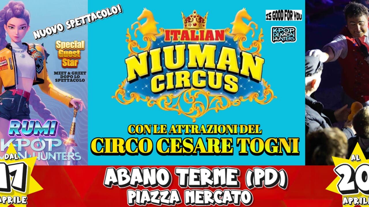 Italian Niuman Circus ad Abano Terme: spettacolo per famiglie con il