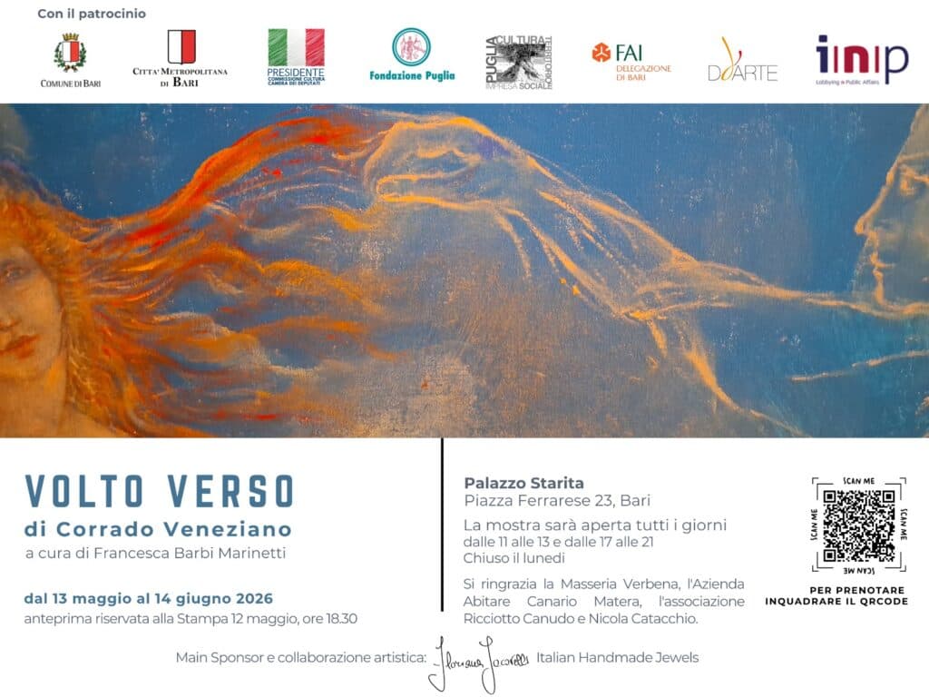 Volto Verso: antologica di Corrado Veneziano a Palazzo Starita, Bari