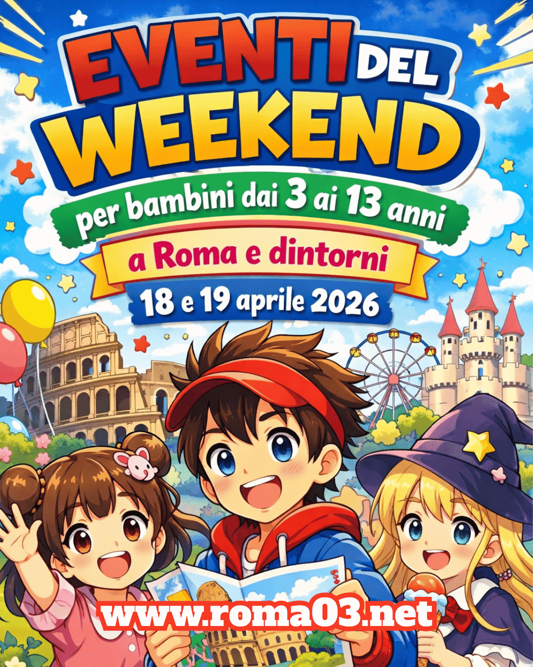 Weekend a Roma per famiglie: cosa fare con bambini dai 3 anni il 18-19